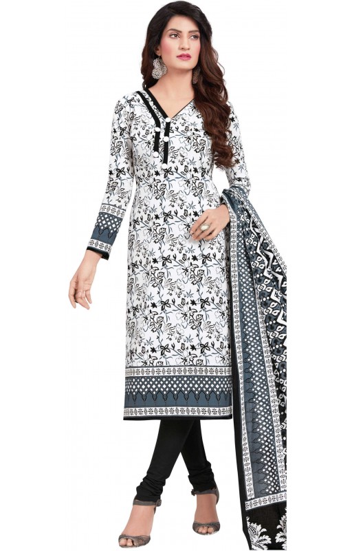 Cotton Jacquard Zari Woven White Dress Material with Cotton Silk Dupat –  Safaa World